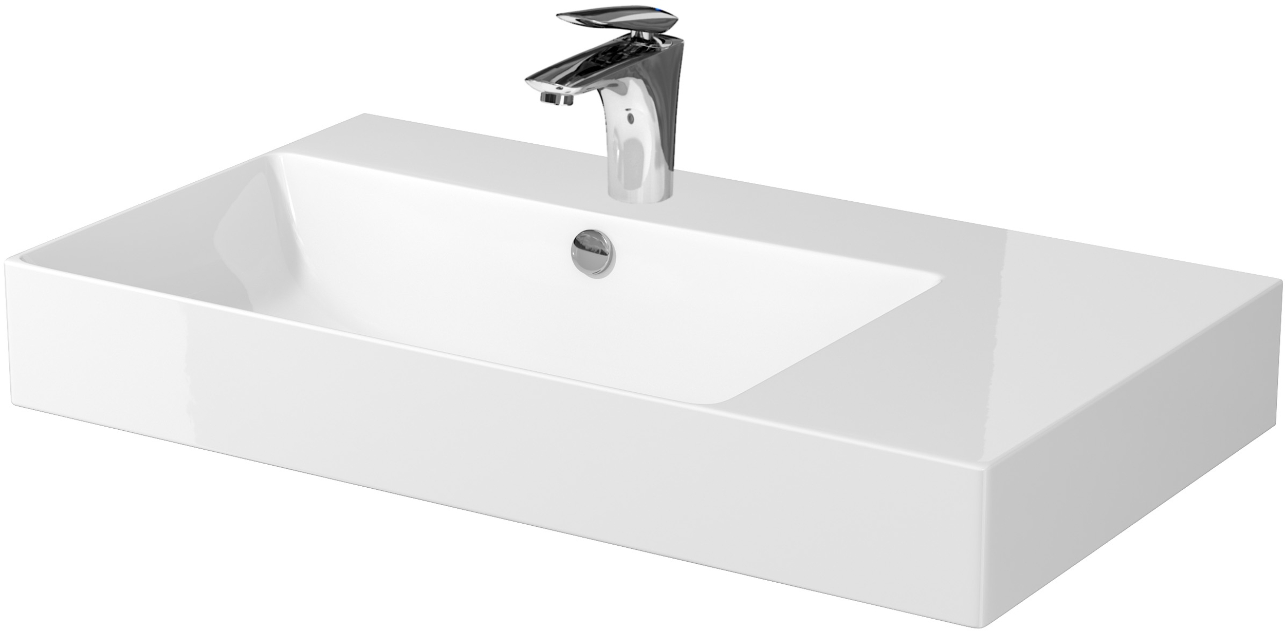 Cersanit Inverto wastafel 80x45 cm rechthoekig opbouw wit glans K671-006