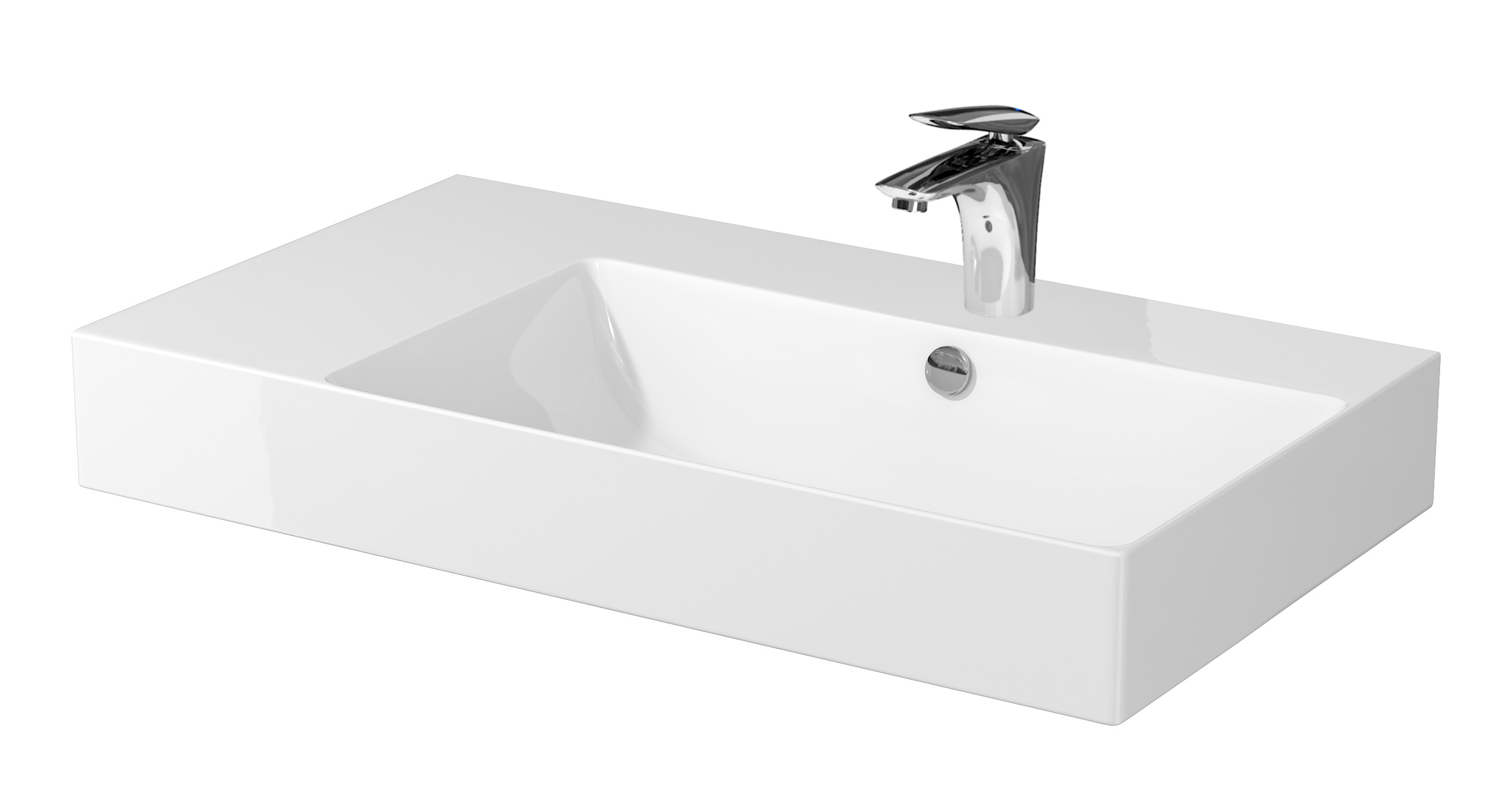 Cersanit Inverto wastafel 80x45 cm rechthoekig opbouw wit glans K671-016
