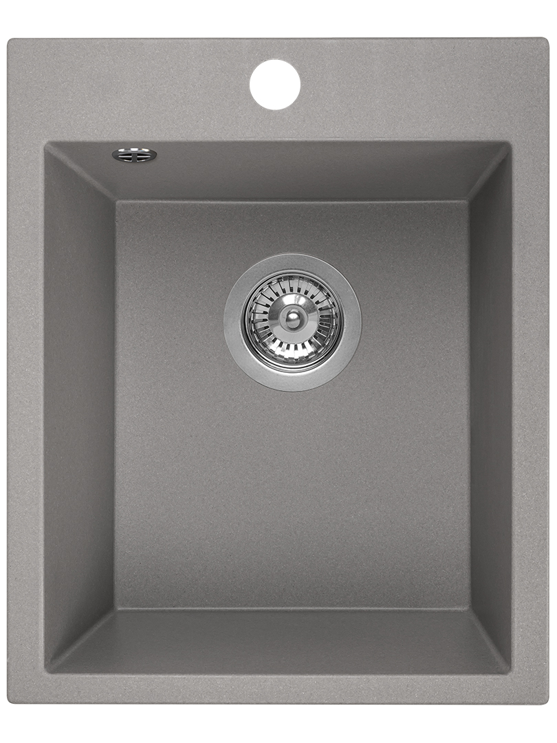 Laveo Chichi spoelbak van graniet 48x39 cm grijs/grafiet/onyx SBH510T