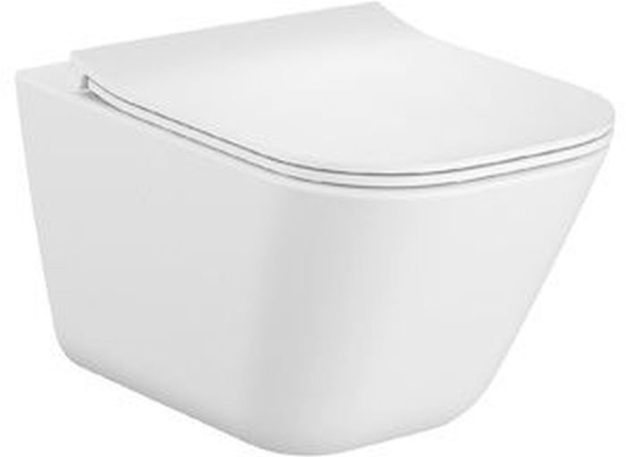 Roca Gap Square toiletpot met softclose toiletbril hangend zonder kraag wit A34H472000