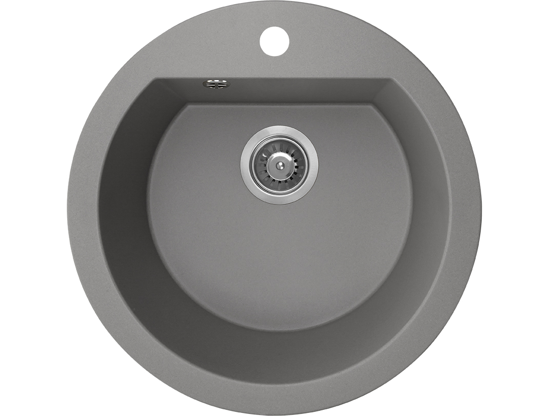 Laveo Dafne spoelbak van graniet 51x51 cm grijs/grafiet/onyx SBD580T