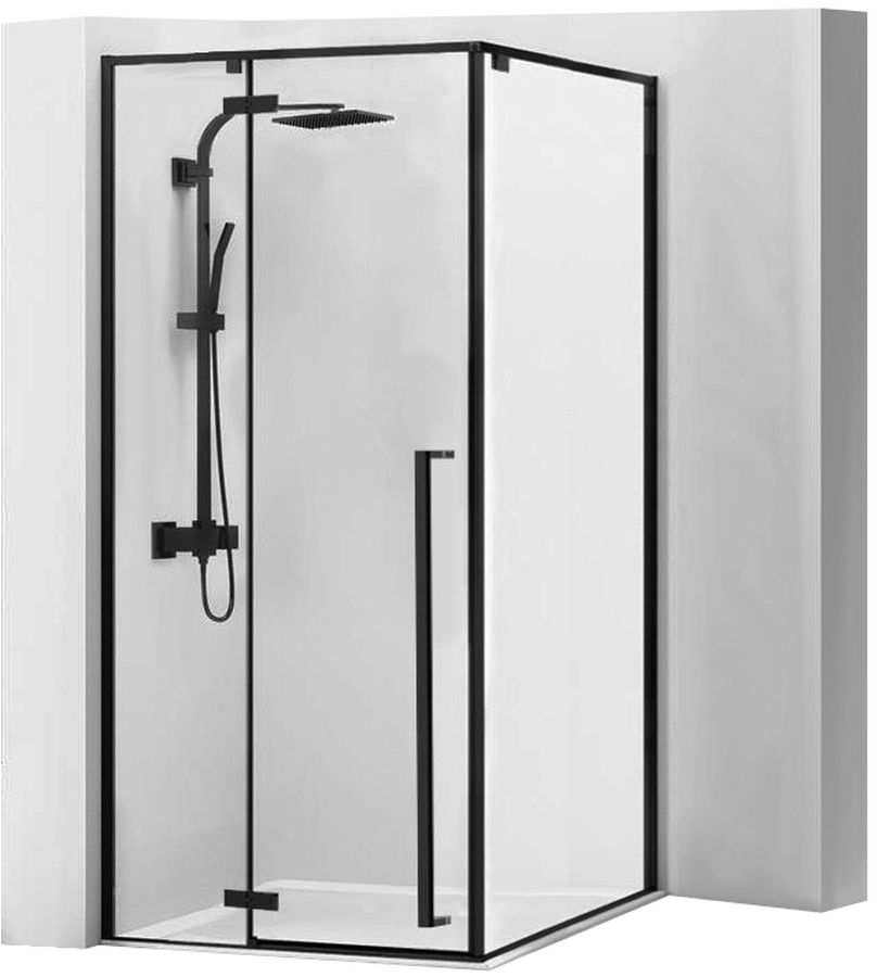 Rea Fargo douchecabine 90x90 cm vierkant zwart halfmat/helder glas REA-K6318