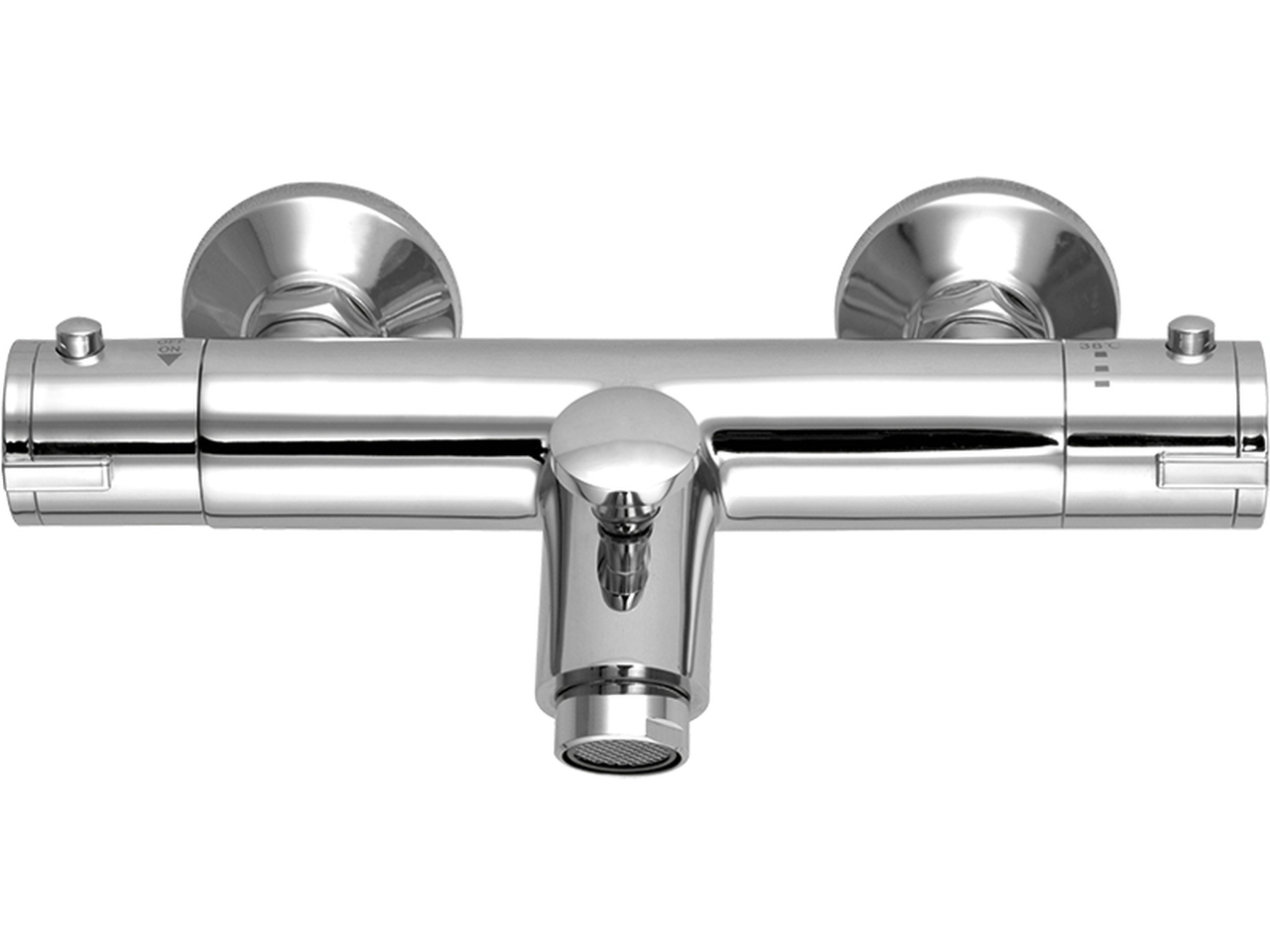 Laveo Termico bad- en douchekraan wand met thermostaat chroom BAT01TD