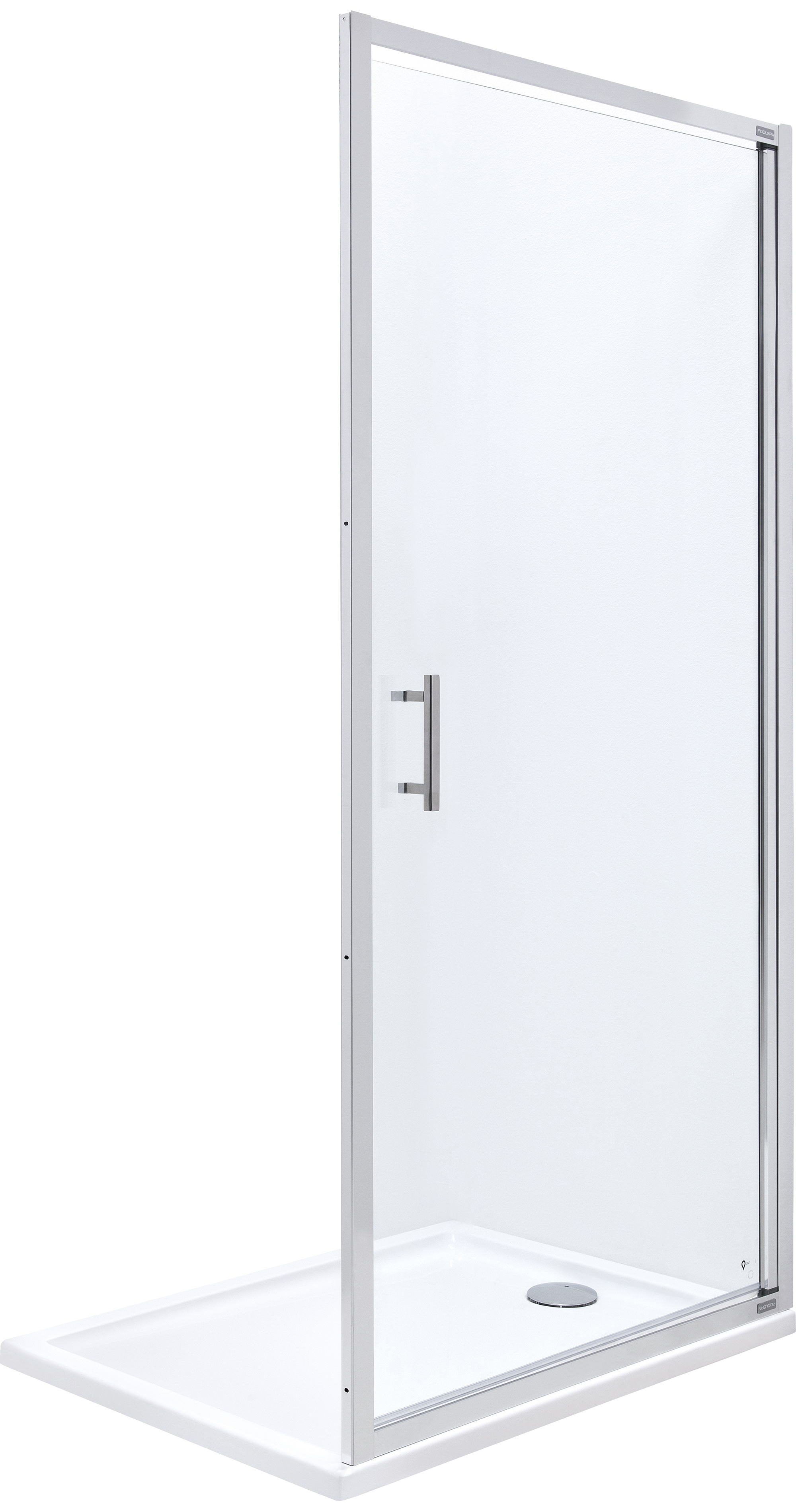 Roca Town-N douchedeur 80 cm kantelbaar chroom glans/helder glas AMP2708012M