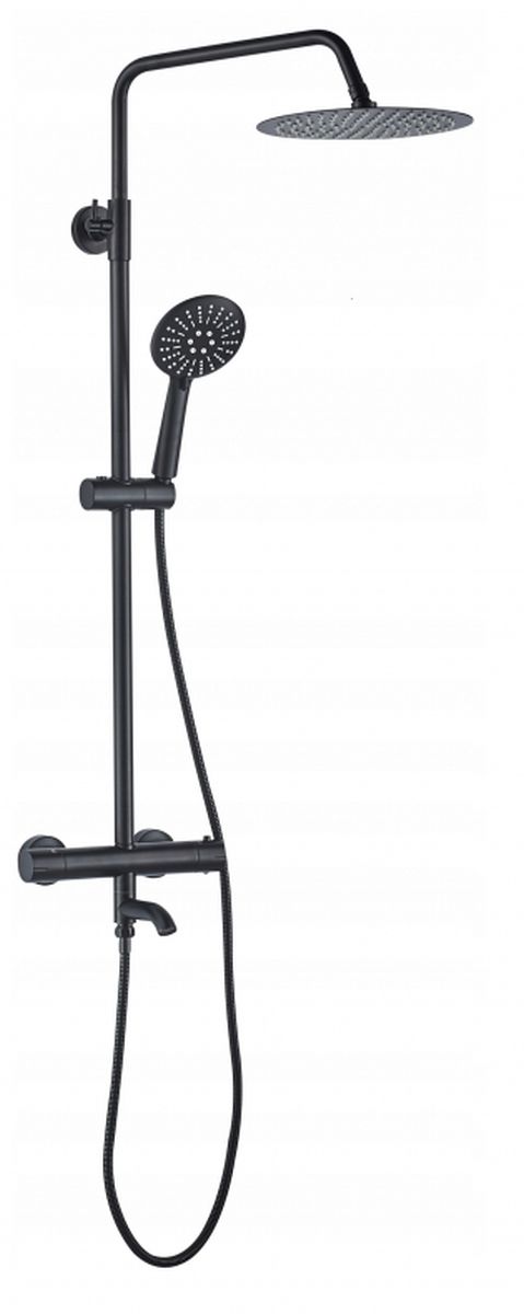 Rea Lungo bad- en doucheset wand met thermostaat zwart REA-P4113