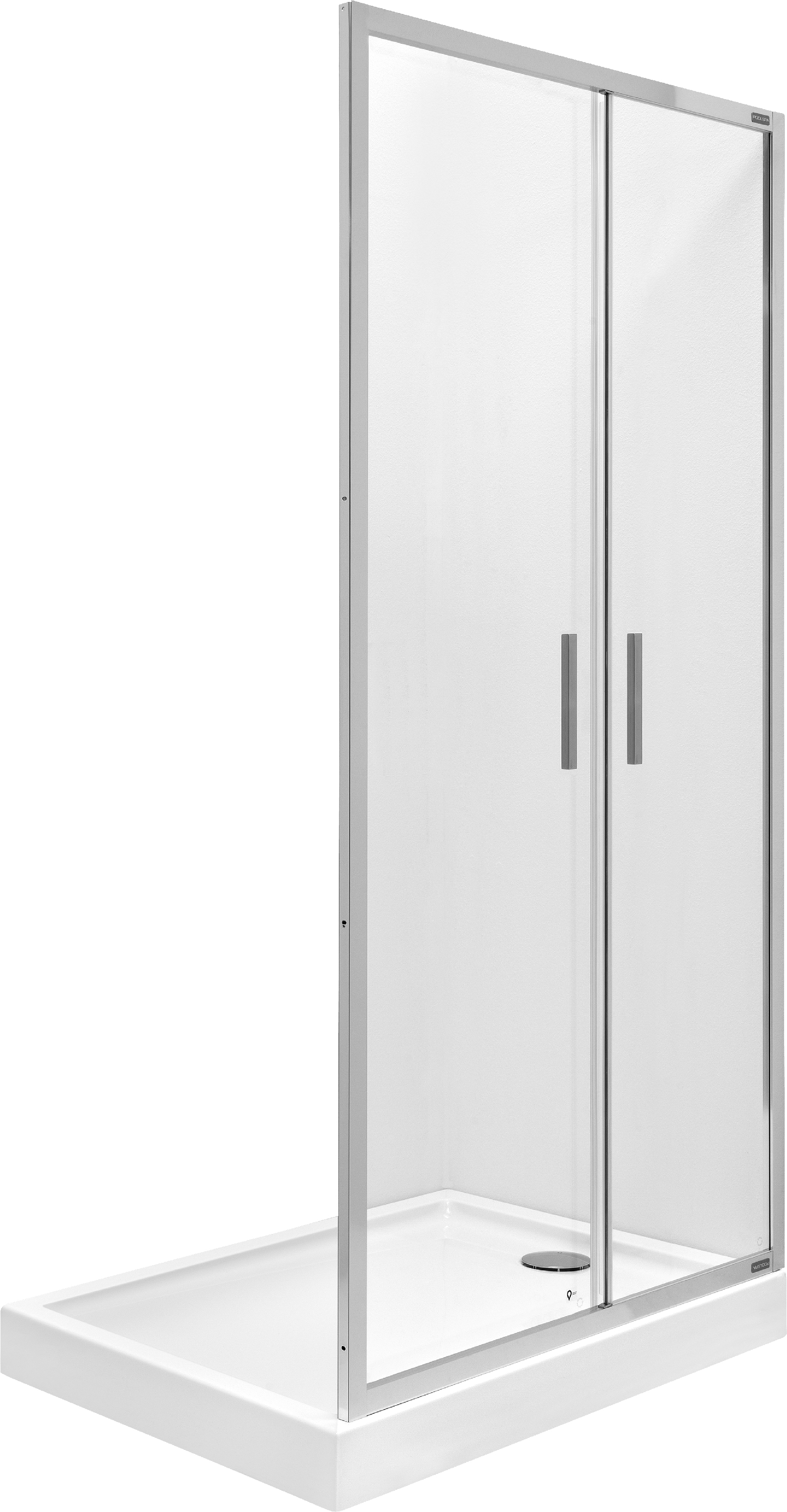 Roca Town-N douchedeur 90 cm vouwbaar chroom glans/helder glas AMP2409012M