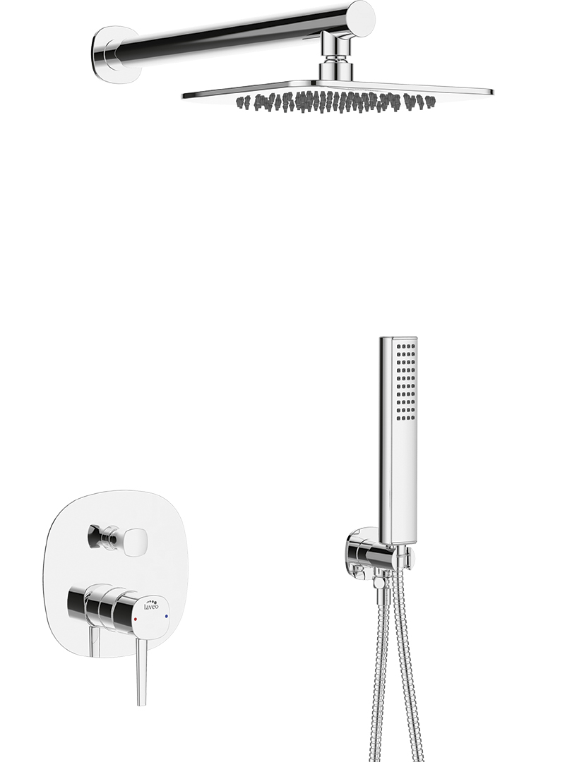 Laveo Pola doucheset inbouw met regendouche chroom BAP001P