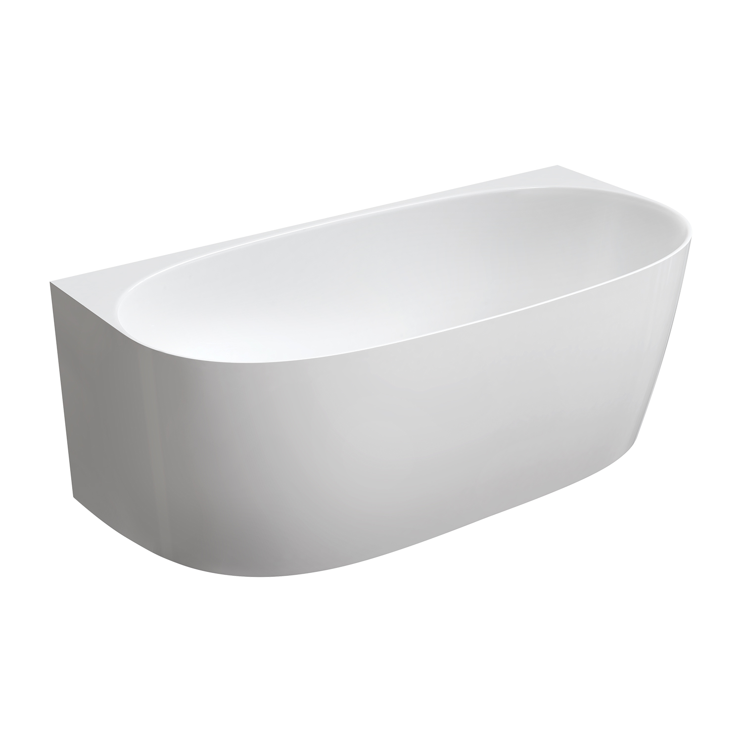 Omnires Valencia M+ aan de muur gemonteerd bad 158x77 cm ovaal wit VALENCIASWPBP