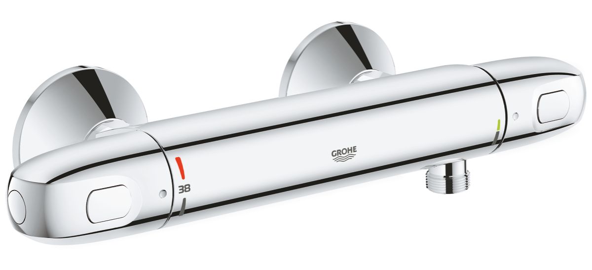 Grohe Grohtherm 1000 douchekraan wand met thermostaat StarLight Chrome 34550000