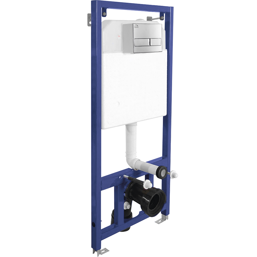 Laveo Akan inbouwframe met knop en afdichting voor de hangkom VSA058V