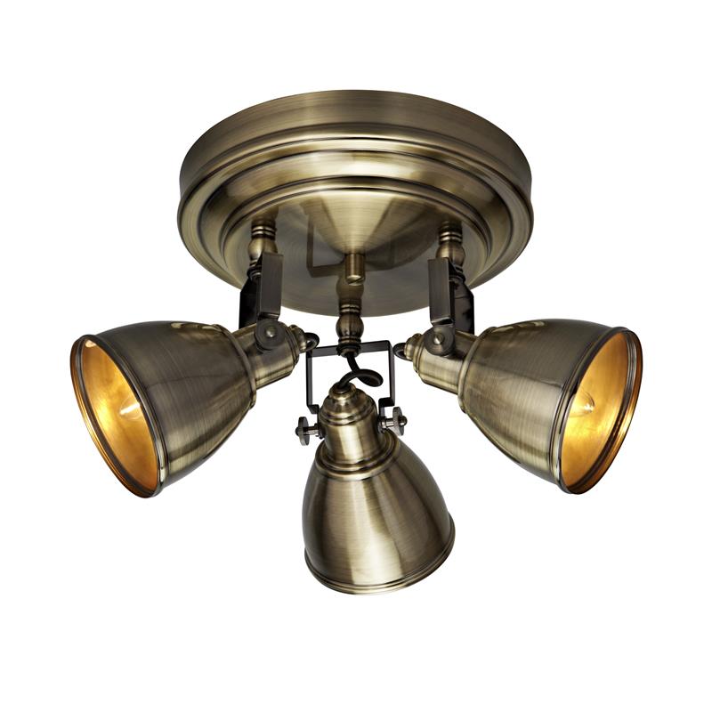 Markslöjd Fjällbacka plafondlamp 3x40 W messing 104050