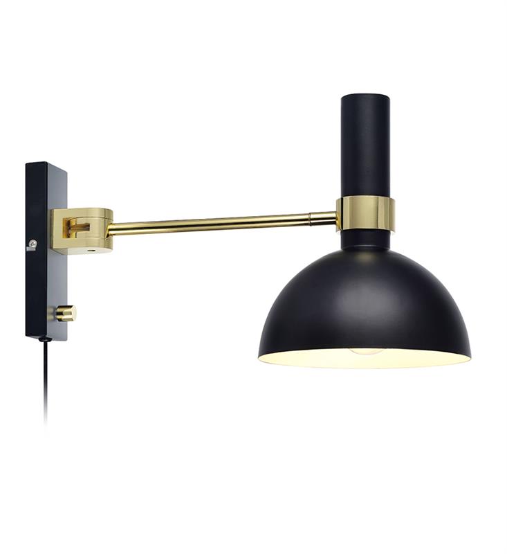 Markslöjd Larry wandlamp 1x60 W zwart-gouden 106970