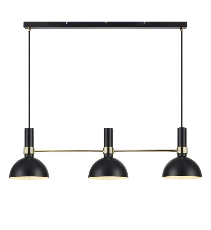 Markslöjd Larry hanglamp 3x60 W zwart-gouden 106971