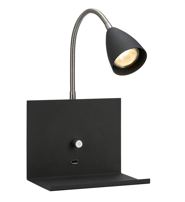 Markslöjd Logi wandlamp 1x7 W zwart 107141