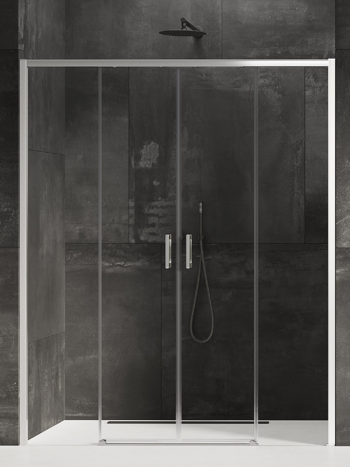 New Trendy Prime douchedeur 130 cm schuifbaar chroom glans/helder glas D-0356A