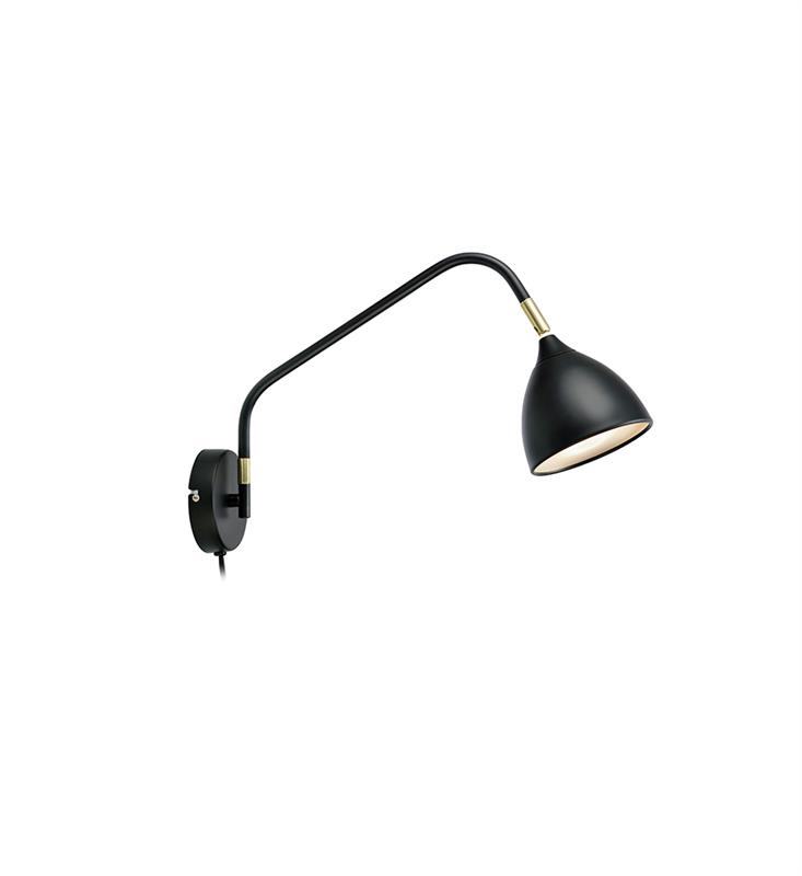 Markslöjd Valencia wandlamp 1x6 W zwart-gouden 106081