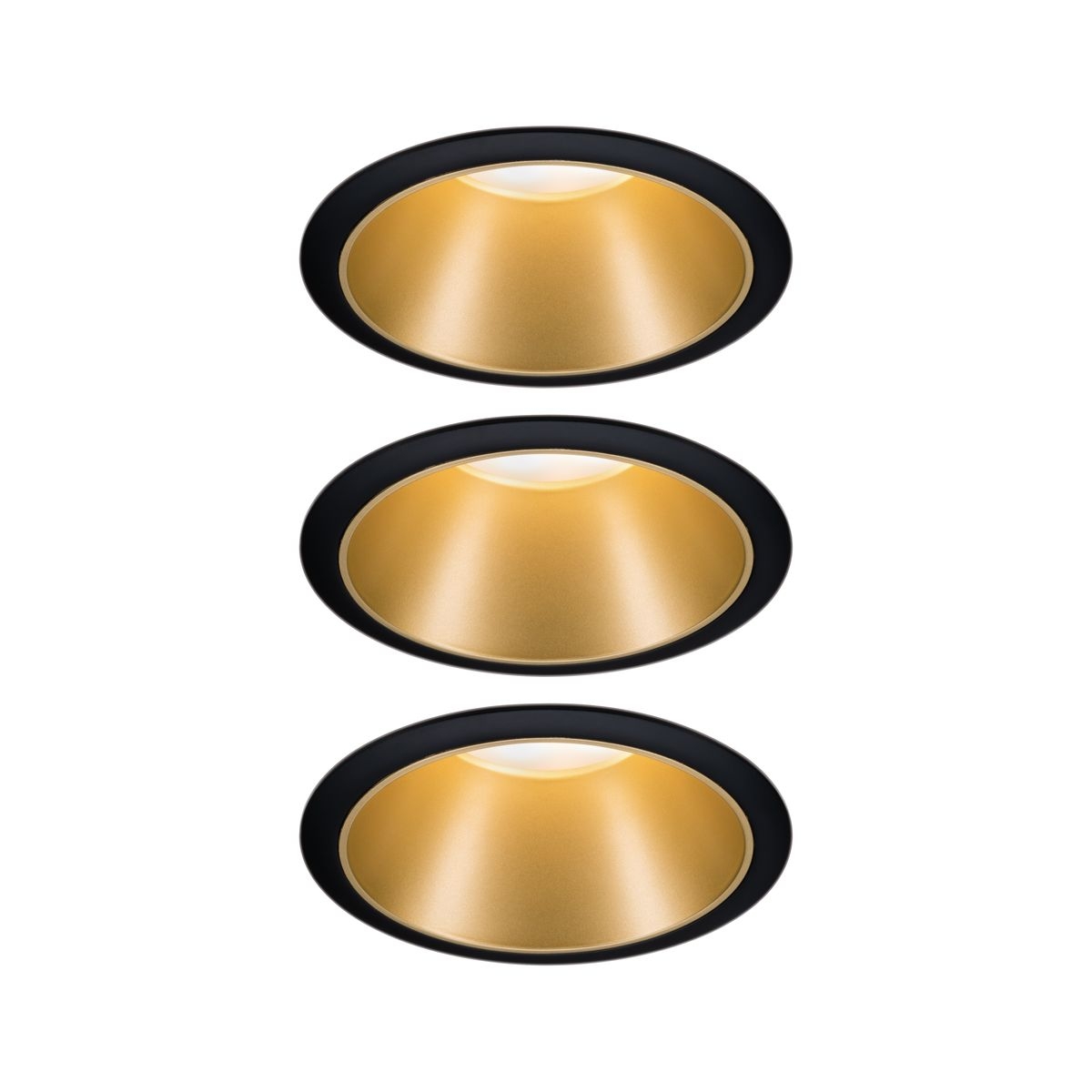 Paulmann Cole Coin ingebouwde lamp 3x6.5 W zwart-gouden 93404