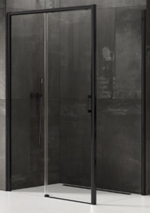 New Trendy Prime douchecabine 120x80 cm rechthoekig zwart mat/helder glas D-0320A/D-0128B