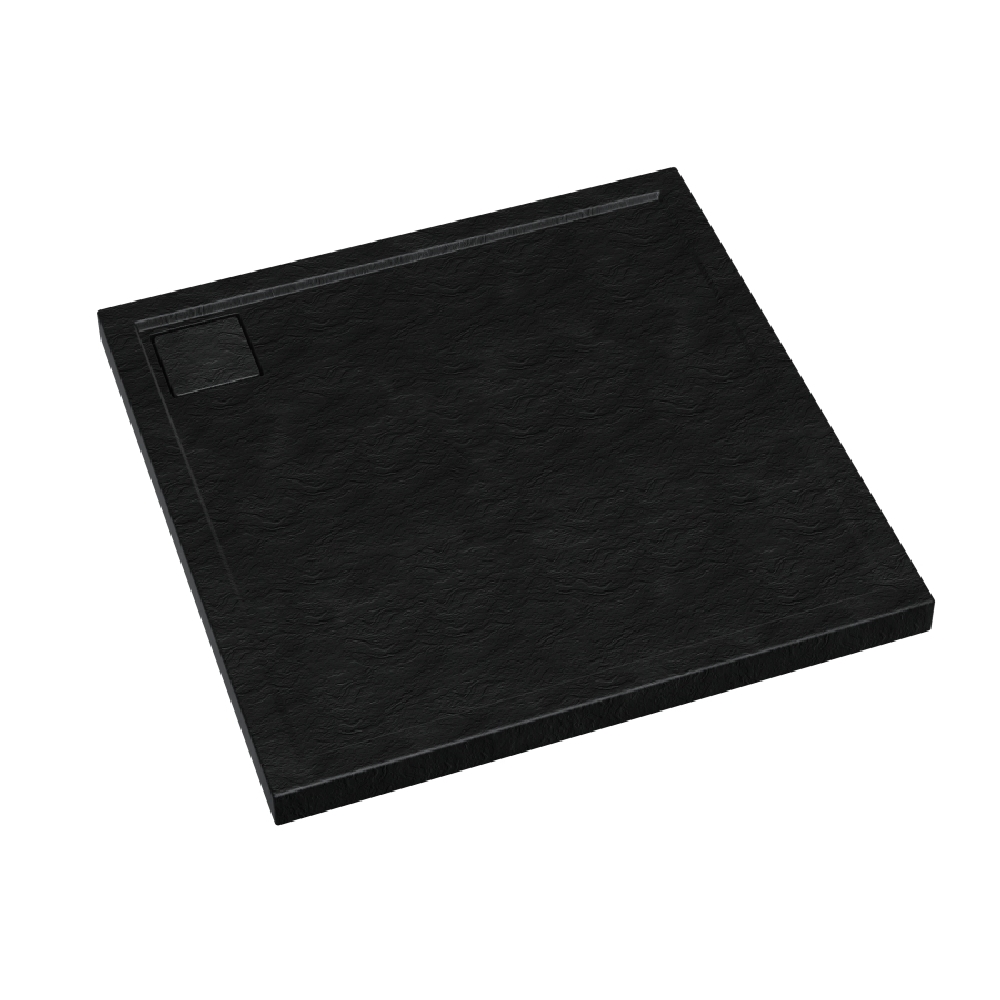Schedpol Omega Black Stone vierkante douchebak 90x90 cm zwart 3.0452/C/ST