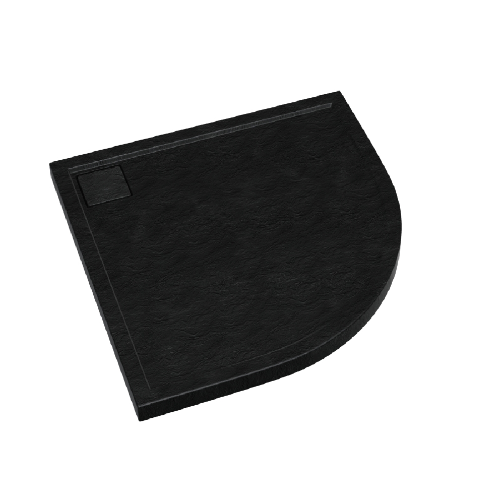 Schedpol Omega Black Stone halfronde douchebak 80x80 cm zwart 3.0459/C/ST