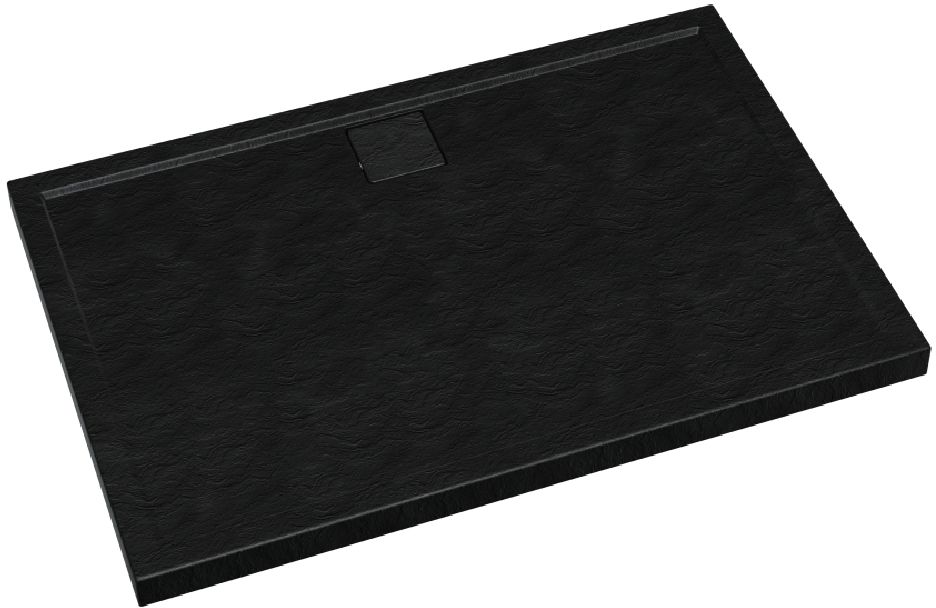 Schedpol Omega Black Stone rechthoekige douchebak 100x80 cm zwart 3.0450/C/ST