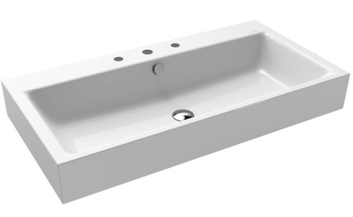 Kaldewei Puro wastafel 90x46 cm rechthoekig klassiek wit glans 901506033001
