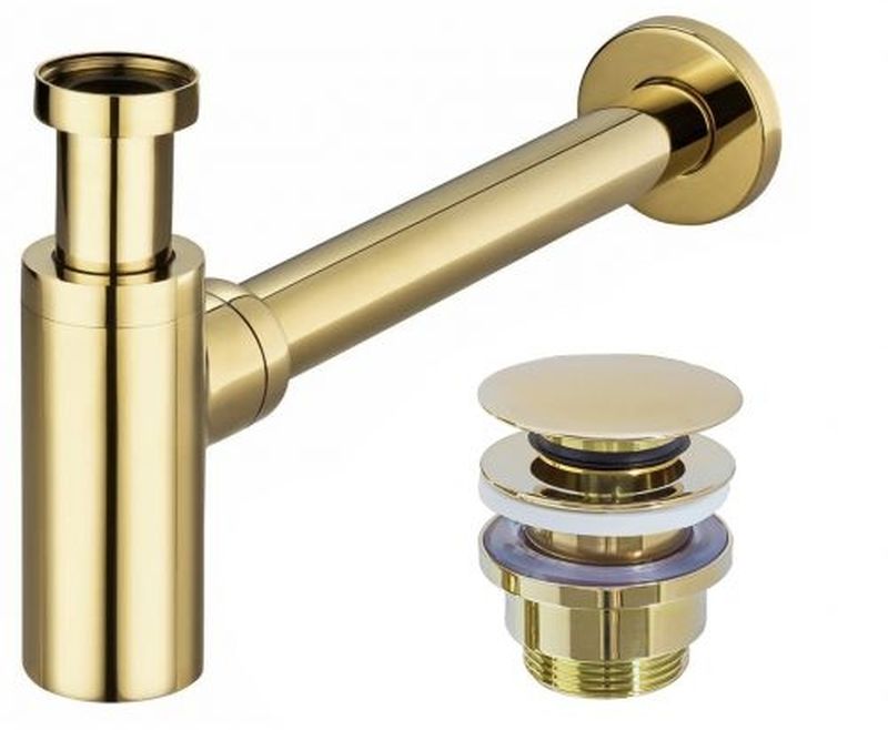 Rea wastafelsifon flessengroen gouden REA-A5692