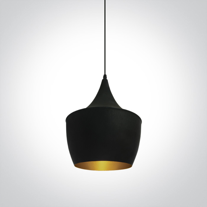 One Light Kappas hanglamp 1x12 W zwart-messing 63044/B/BS