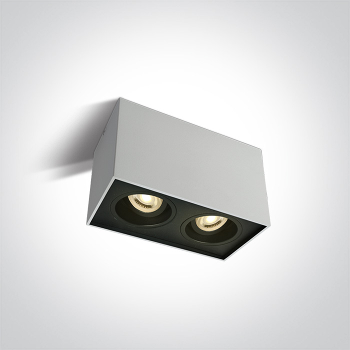 One Light Karlowasi plafondlamp 2x10 W wit-zwart 12205YA/W