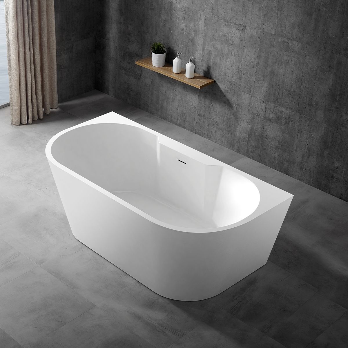 Hagser Greta aan de muur gemonteerd bad 170x80 cm ovaal wit HGR16000012