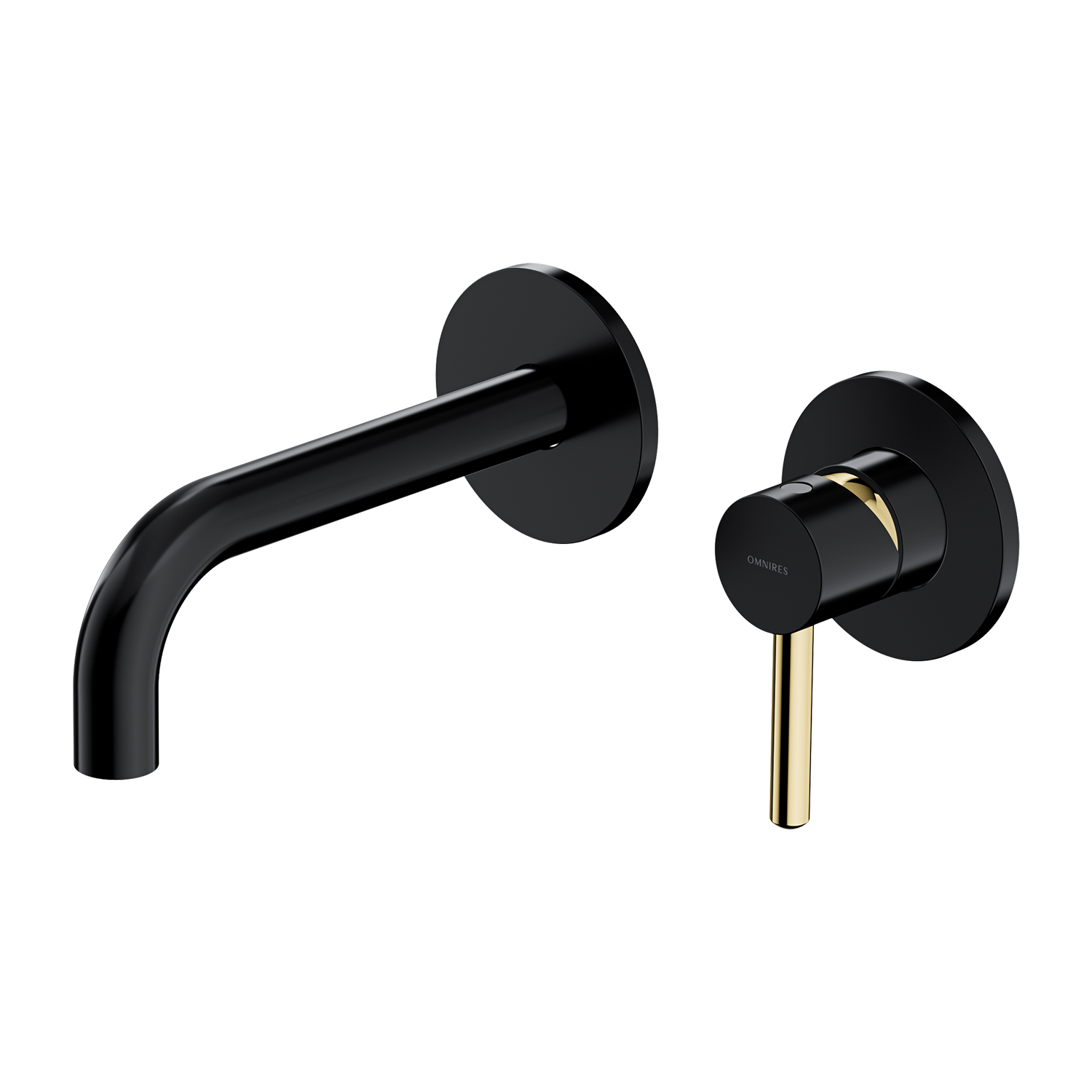 Omnires Y wastafelkraan inbouw zwart-gouden Y1215HBLGL