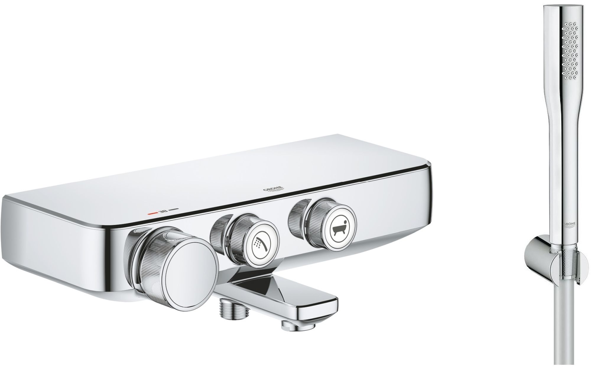 Set bad- en douchekraan Grohe Grohtherm SmartControl 34718000, doucheset Grohe Euphoria 27369000