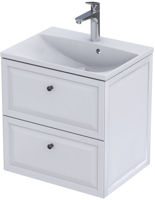 Oristo Montebianco kast 59.6x45.9x60.3 cm hangend onder de wastafel wit OR47-SD2S-60-2