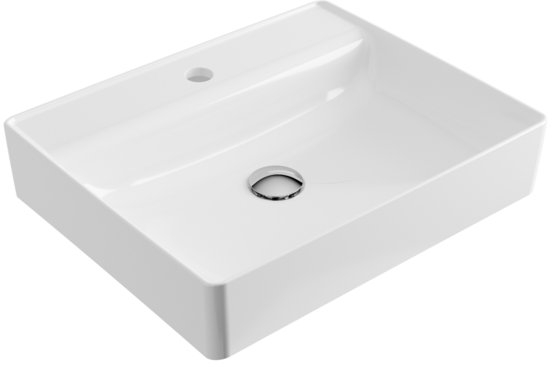 Excellent Rima 2.0 wastafel 60x40 cm rechthoekig opbouw wit glans CEEX.4901.600.WH