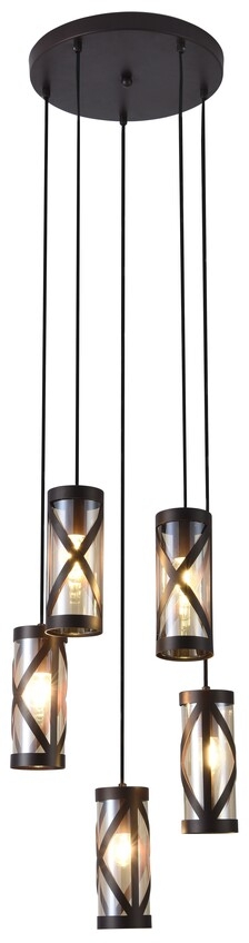 Rabalux Oberon hanglamp 5x40 W bruin-amber 5340