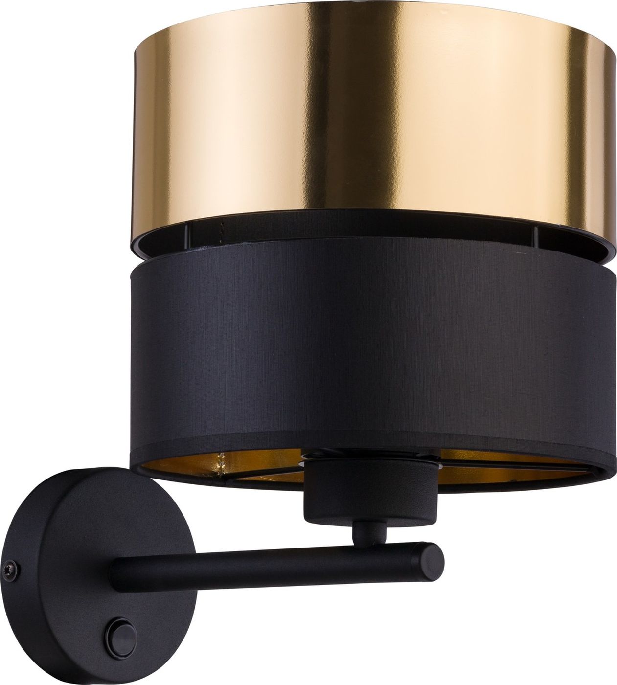 TK Lighting Hilton wandlamp 1x15 W zwart-gouden 4344