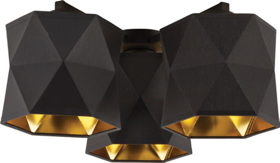 TK Lighting Siro plafondlamp 3x15 W zwart-gouden 1042