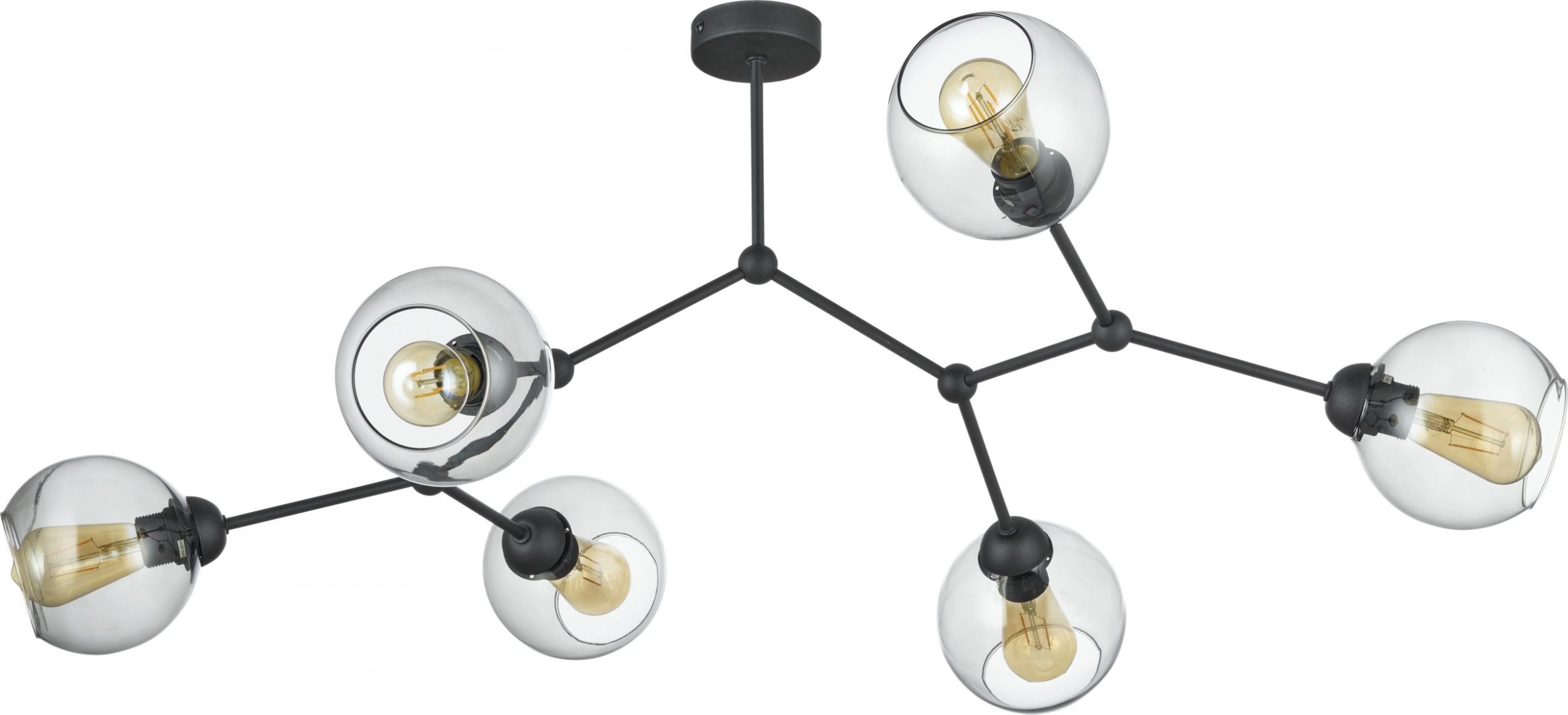 TK Lighting Fairy plafondlamp 6x60 W zwart-grafiet 2731