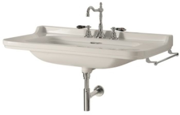 Kerasan Waldorf wastafel 80x55 cm rechthoekig klassiek wit glans 4141K1