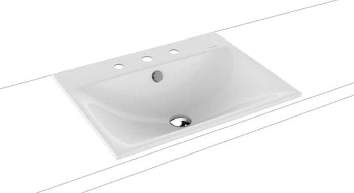 Kaldewei Silenio wastafel 60x46 cm rechthoekig inbouw wit mat 907706033001