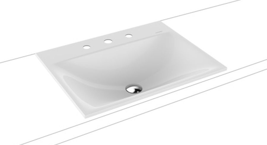 Kaldewei Silenio wastafel 60x46 cm rechthoekig inbouw wit mat 907706273001