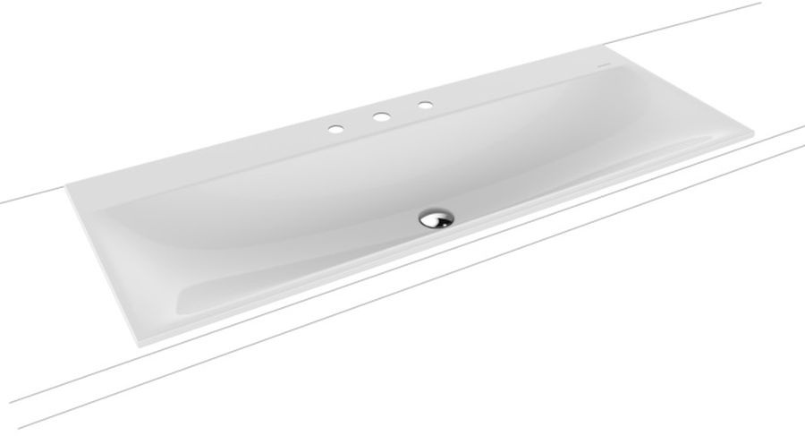 Kaldewei Silenio wastafel 120x46 cm rechthoekig inbouw wit mat 907906273001