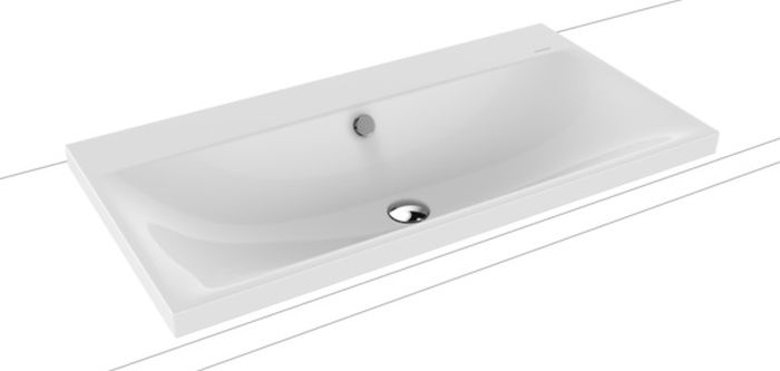 Kaldewei Silenio wastafel 90x46 cm rechthoekig opbouw wit mat 904006003001