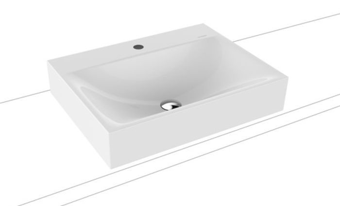 Kaldewei Silenio wastafel 60x46 cm rechthoekig opbouw wit mat 904106303001