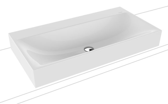 Kaldewei Silenio wastafel 90x46 cm rechthoekig opbouw mat 904206313001