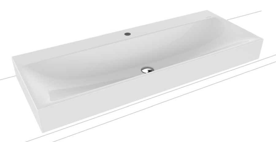 Kaldewei Silenio wastafel 120x46 cm rechthoekig opbouw wit mat 906406303001