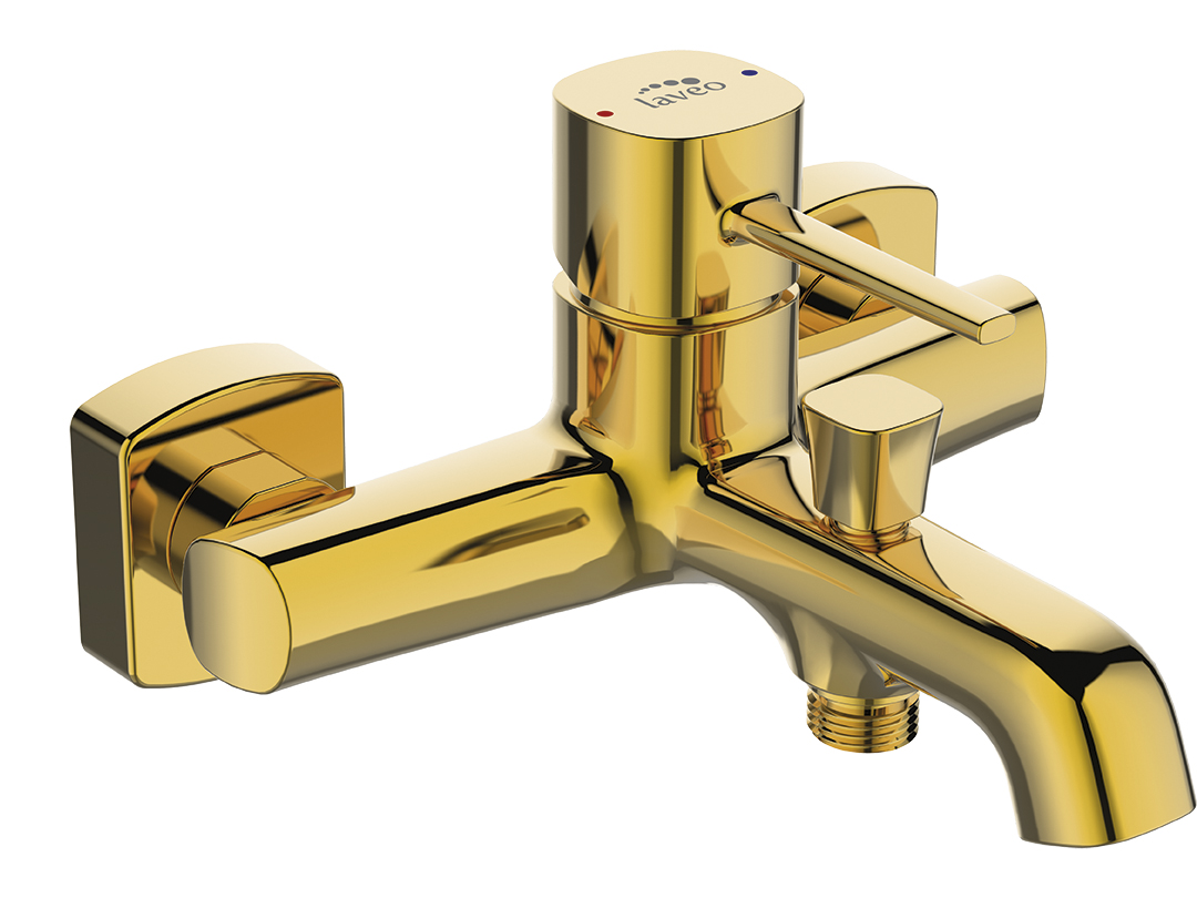 Laveo Pola bad- en douchekraan wand gouden BAPG10D