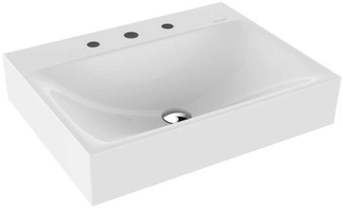 Kaldewei Silenio wastafel 60x46 cm rechthoekig klassiek wit glans 904306273001