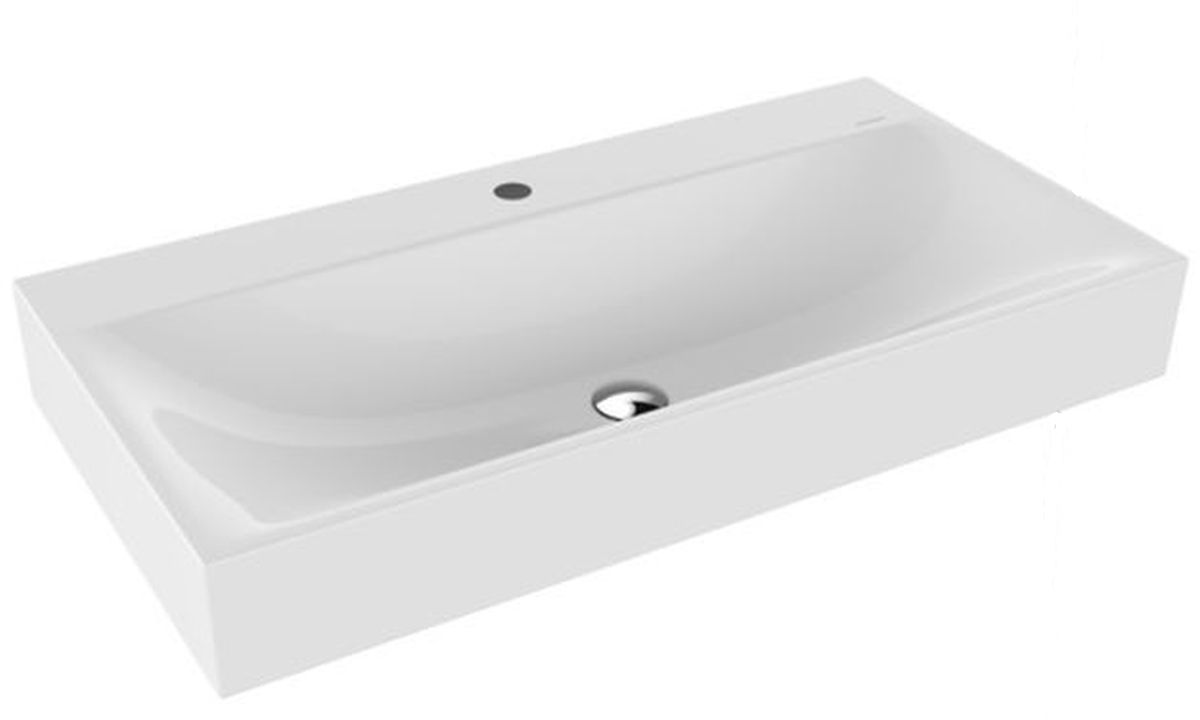 Kaldewei Silenio wastafel 90x46 cm rechthoekig klassiek wit glans 904406303001