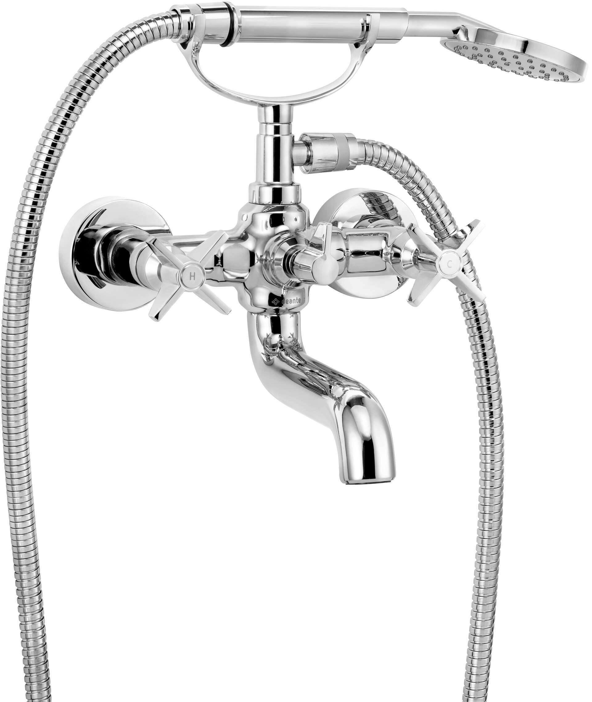 Deante Temisto bad- en douchekraan wand chroom BQT_011D